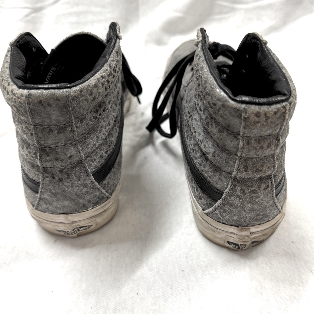 Vans Sk8 Hi Slim Metallic High Top Sneakers women’s 8 men’s 6.5 black silver - Picture 4 of 6
